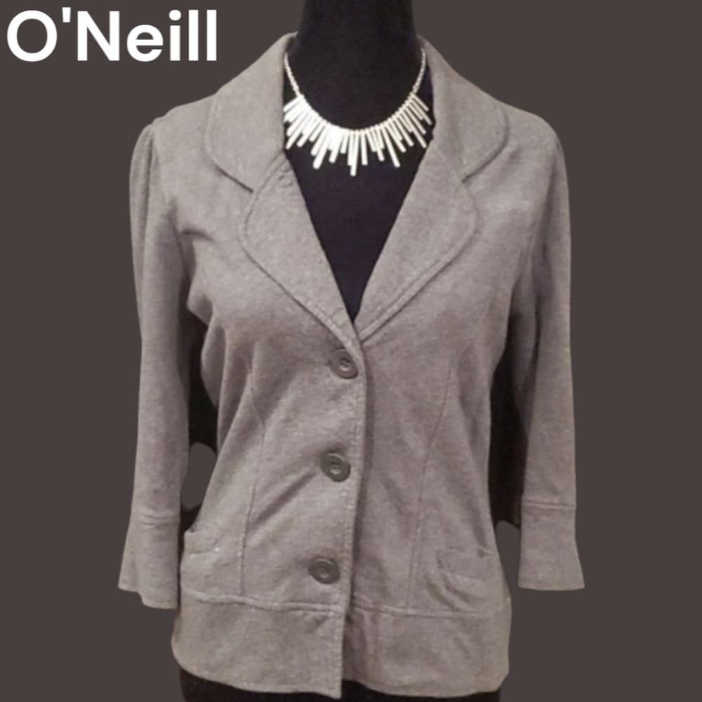 ONEILL Gray 3/4 Sleeve Jacket Size Medium.